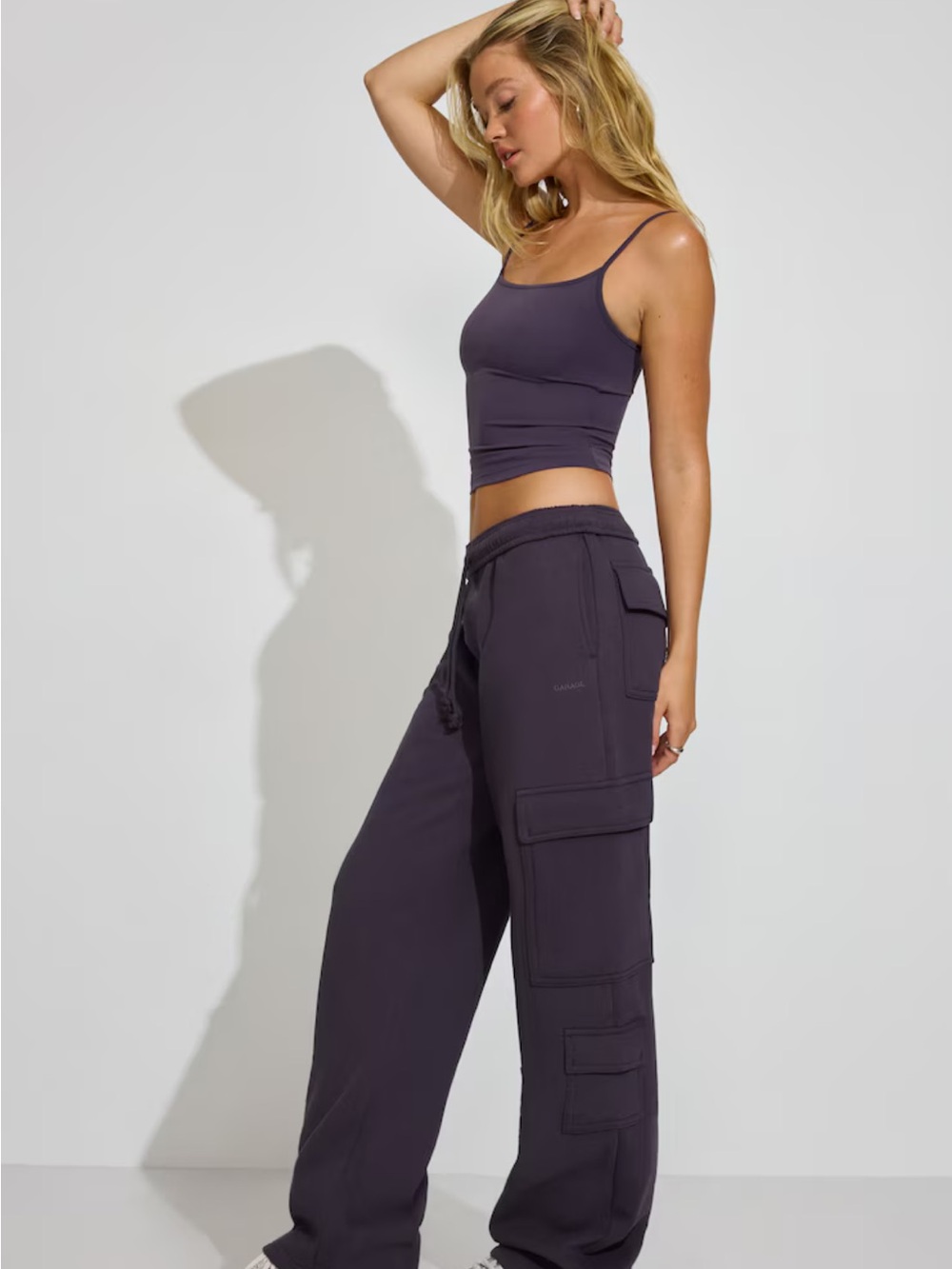 Garage Women’s Cargo Sweatpants - Dark Plum size small